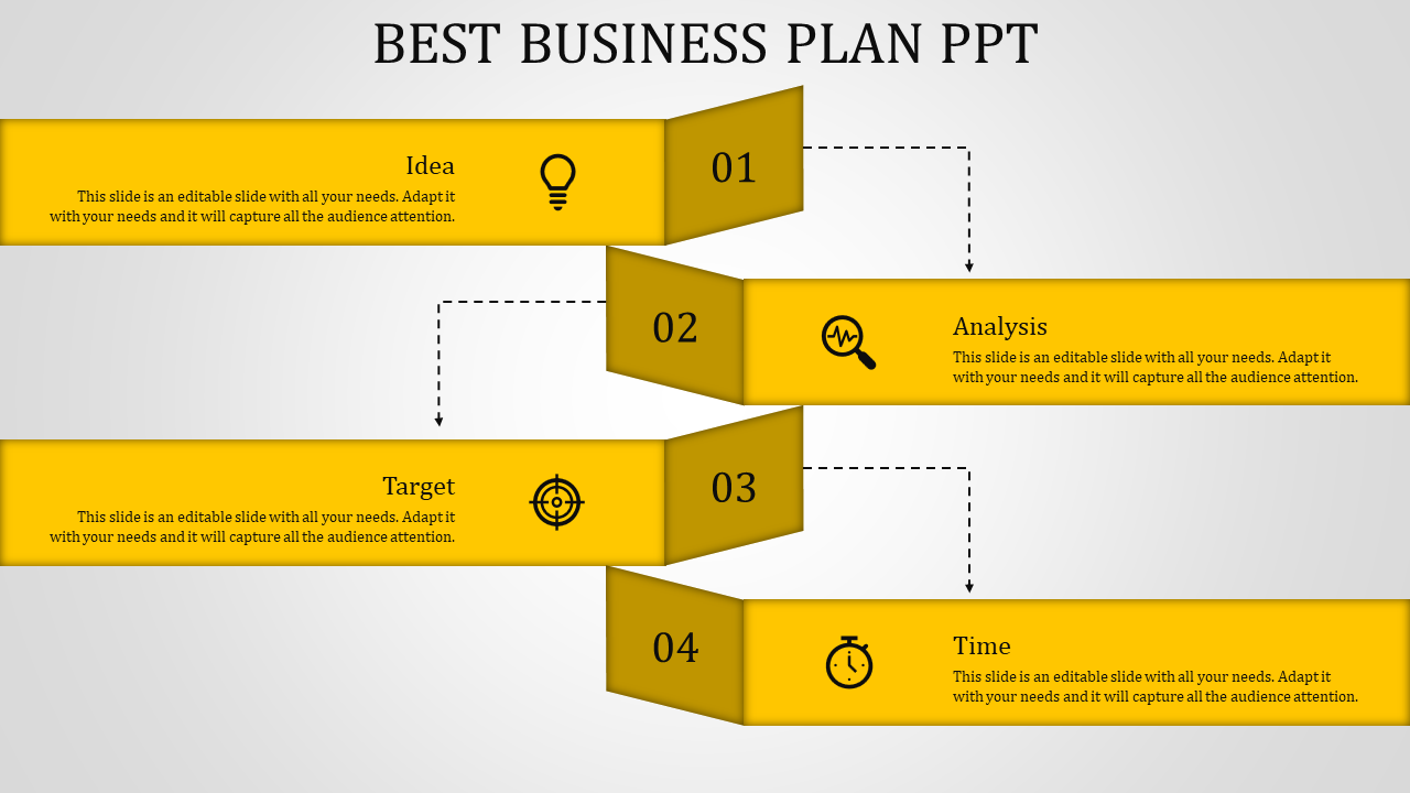Best Business Plan PPT Slide Template Designs-Four Node